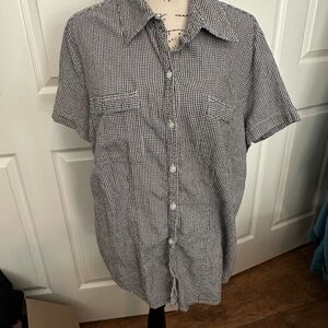 Croft $ Barrow women's  Black and White Checkered Shirt size 1X